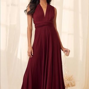 Lulus Tricks of the Trade Burgandy Maxi Dress
